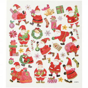 Glitter Christmas Stickers - Happy Santa 
