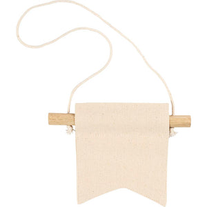 Small Wall Banner - Swallowtail Shape H:12cm W:105 300g - Light Natural (2 Pack)