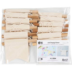 Small Wall Banner Swallowtail shape H:12cm W:105cm 300g - Light Natural (12 Pack)