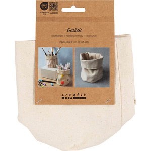Fabric baskets H:14,5cm Dia. 9 cm - Natural ( 2 Pack)