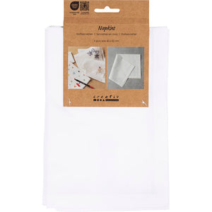 Fabric Napkins Size 42x42cm 145g - White (4 Pack)