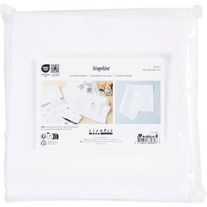 Fabric Napkins Size 42x42cm 145g - White (12 Pack)
