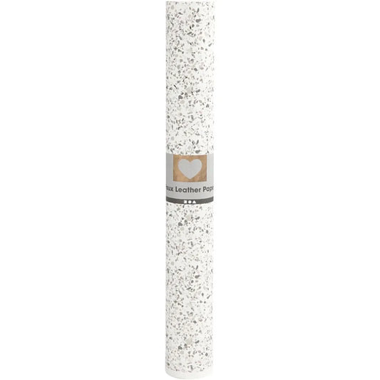 Faux Leather Paper Roll - White