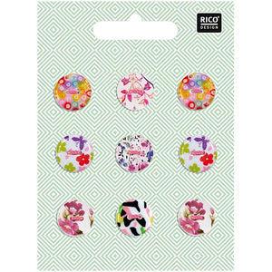 Rico Design button mix mother-of-pearl floral No.1 1.5 cm 9 pieces