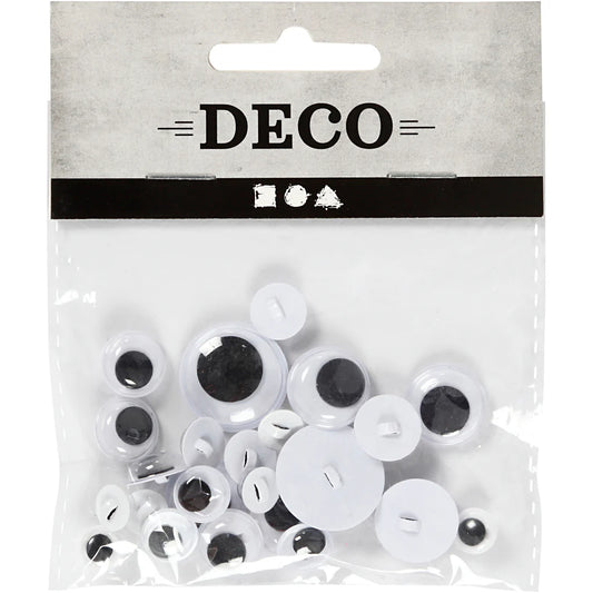 Googly Eyes - 8-20 mm (24 Pack Assorted)