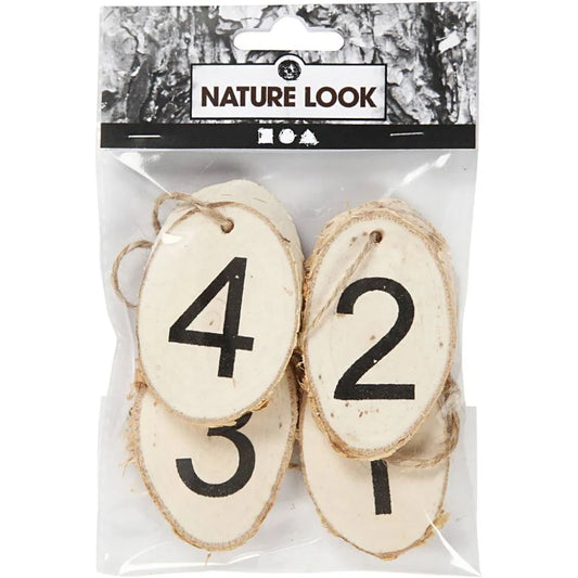 Wooden disc with advent numbers, 4 pc/ 1 pack