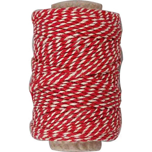 Cotton Cord, thickness 1.1 mm, 50 m, red/white