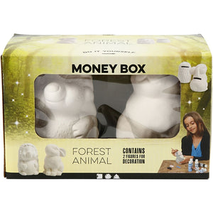 Animal Saving Banks - White Hedgehog and Hare (1 Pack)