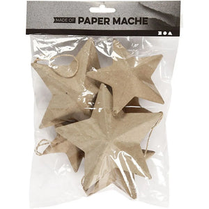 Stars, D: 7.5+10+12.5 cm, 6 pcs