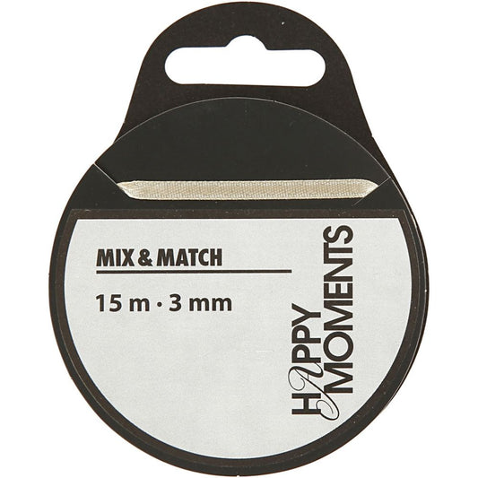 Satin Ribbon Roll - 3mm Off-White (15m)