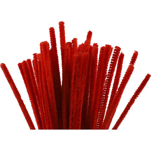 Pipe Cleaners L: 30 cm - Red (50 Pack)