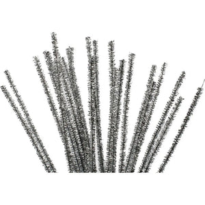 Pipe Cleaners, silver, L: 30 cm, thickness 6 mm, g
