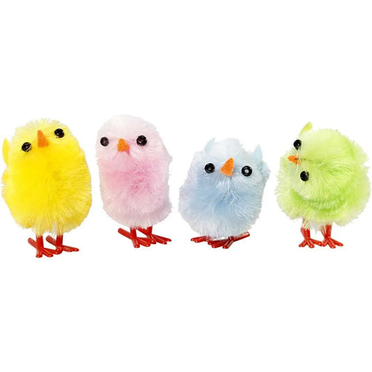 Easter Chicks, H: 30 mm, 12 pcs, pastel colours