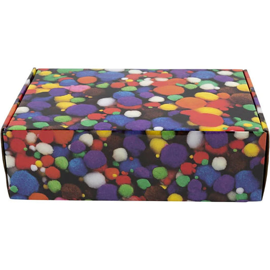 PomPoms Assorted Colours - 5-40mm (1 Pack of 200g)
