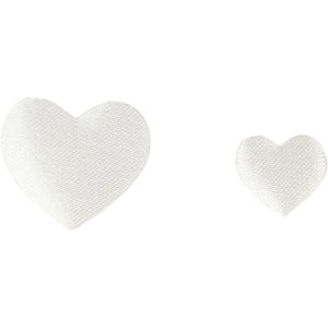 Satin Hearts - White (70 Pieces)