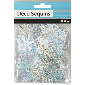 Sequins - Light blue, Silver, White (30g Pack)