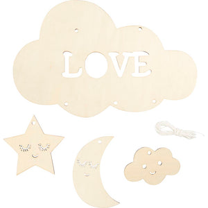 Wooden Mobile - Night Sky W:28 cm Thickness 3mm