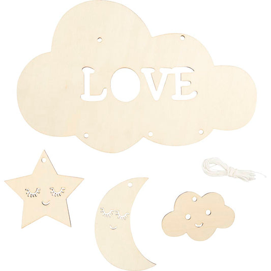 Wooden Mobile - Night Sky W:28 cm Thickness 3mm