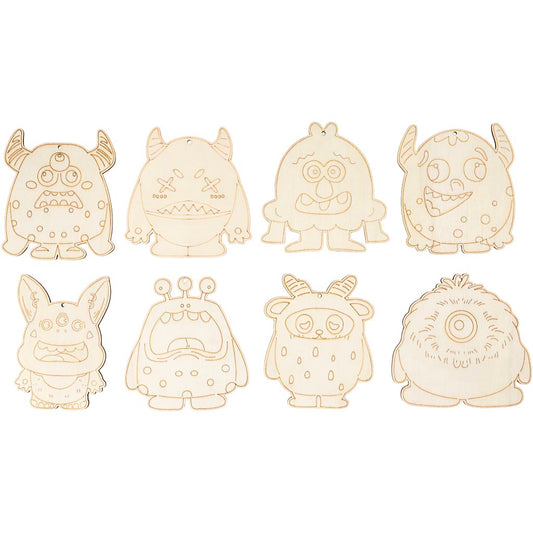Wooden Figures Monsters H:124cm Thickness 3mm (8 Pack)