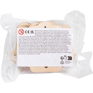 Wooden Shape with Holes Rainbow - Shell Butterfly (24 Pack)