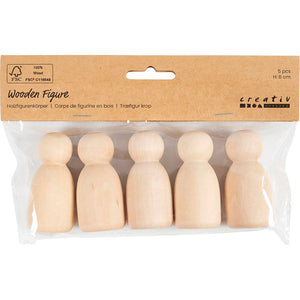 Wooden Figure Body-  Oval H:6cm (5 Pack)