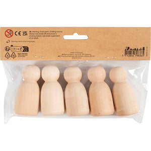 Wooden Figure Body-  Oval H:6cm (5 Pack)