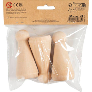 Wooden Figure Body - Cone shape H:8 cm (3 Pack)