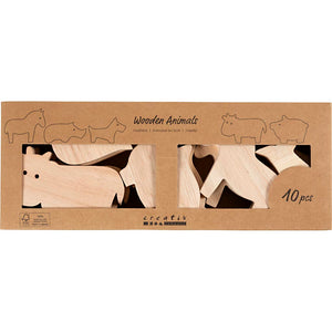 Wooden Animals - Farm H:45-87cm Thickness 2cm (10 Pack)