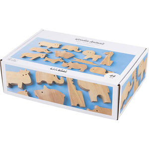 Wooden Animals - Farm and Safari 3-145cm (44 Pack)