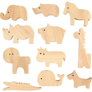 Wooden Animals - Farm and Safari 3-145cm (44 Pack)