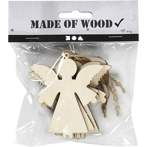 Ornament, H: 8cm, W: 7cm, 4 pcs, plywood