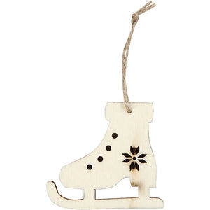 Ornament, H: 6.5cm, W: 7.5cm, 4 pcs, plywood