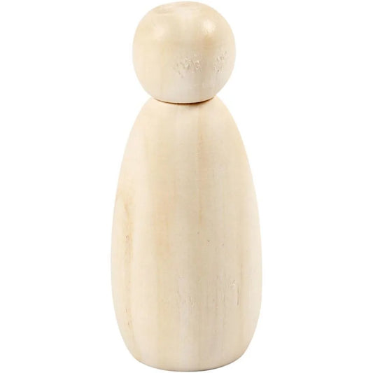 Wooden Figure Body H: 8cm Diameter 3.8cm (3 Pieces)