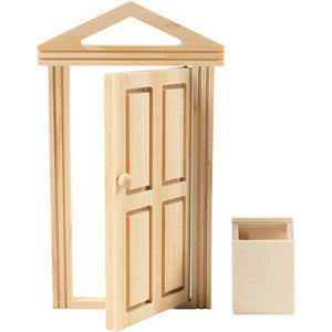 Door with cornice and mailbox