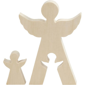 2in1 Angel Wooden Figure