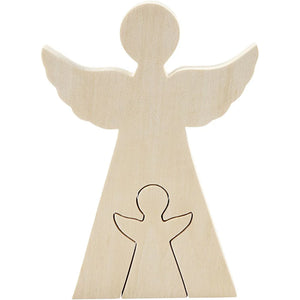 2in1 Angel Wooden Figure