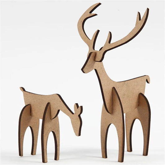Creativ Wooden Stag and Hind Set - Medium