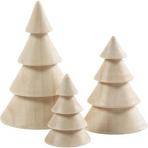 Christmas Trees, H: 5+7,5+10 cm, D: 3,5+5,4+6,7 cm