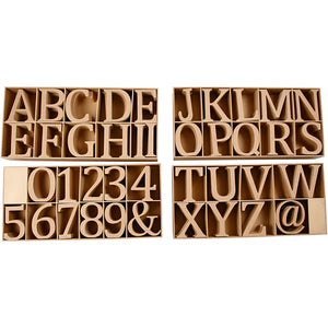 Wooden Letters, Numbers And Symbols