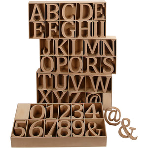 Wooden Letters, Numbers And Symbols