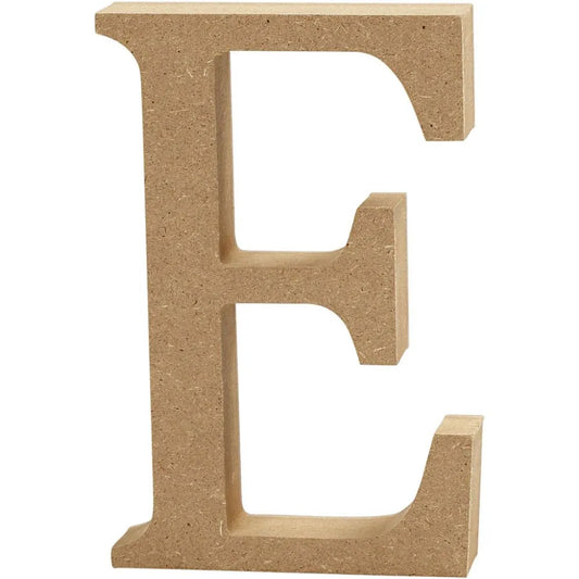 Letter E, H: 8 cm, thickness 1.5 cm, 1 pc, MDF