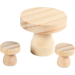 Mushroom Table with Stools