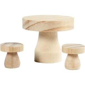 Mushroom Table with Stools Size 2.5x2.5cm Kit