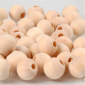 Wooden Beads - D: 10mm and Hole Size 2.5 mm (40 Pack)