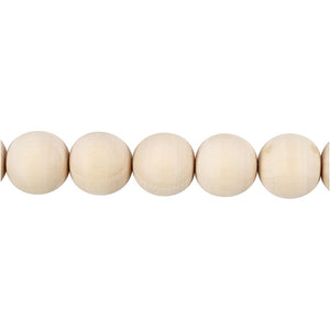 Wooden Beads - D 20mm & Hole Size 4mm (Pack of 14)