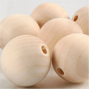 Wooden Bead, D: 20 mm, hole size 4 mm, 8 pcs, chi