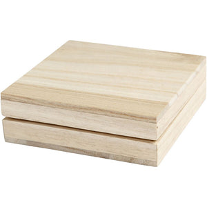 Wooden Box with Lid - 10x10cm
