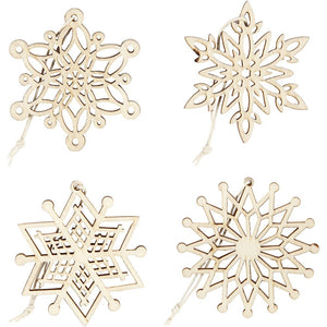 Wooden Ornaments - Paired Assortments (8 Pack)