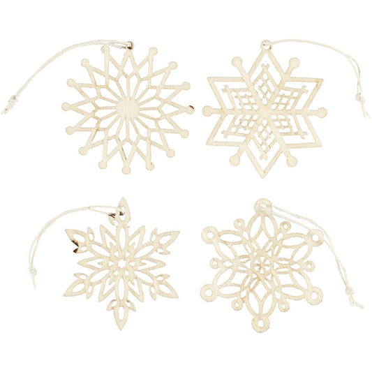 Wooden Ornaments - Paired Assortments (8 Pack)