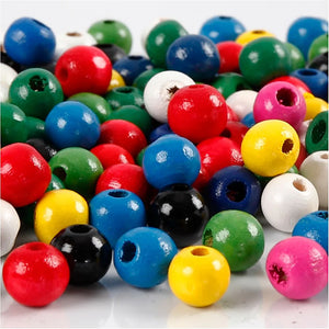 Wooden Beads Mix 8mm - 15g Assorted Colours (Pack of 80)